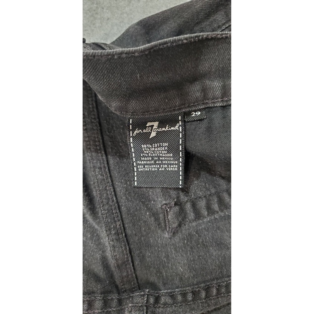 7 For All Mankind Women's Jeans Size 29 Slimmy Black Denim Cotton/Spandex Blend - Picture 5 of 7